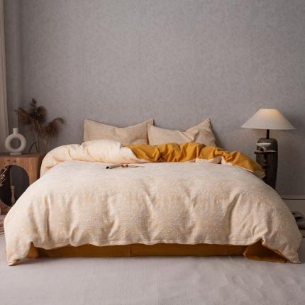 91家纺网 家纺一手货源 找家纺 （总）安莱生活 2023新款水洗棉双层纱四件套-绾绾