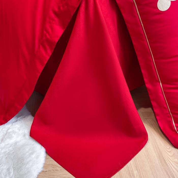 91家纺网 家纺一手货源 找家纺 玉雅家纺 2025新款亲肤刺绣婚庆四件套 文定吉祥