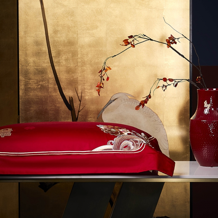 91家纺网 家纺一手货源 找家纺 高大尚 2023新款长绒棉提花四件套龙凤喜事