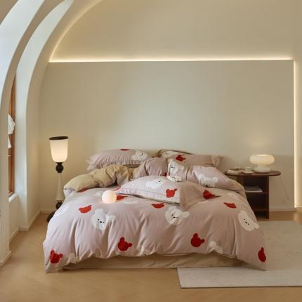 91家纺网 家纺一手货源 找家纺 （总）柠馨 2023新款全棉3221磨毛印花四件套