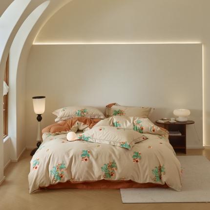 91家纺网 家纺一手货源 找家纺 柠馨 2023新款全棉3221磨毛印花四件套 醉红颜