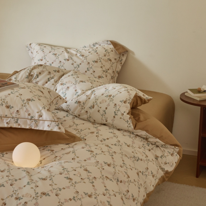 91家纺网 家纺一手货源 找家纺 柠馨 2023新款全棉3221磨毛印花四件套 童话森林