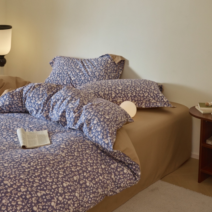 91家纺网 家纺一手货源 找家纺 柠馨 2023新款全棉3221磨毛印花四件套 漫野