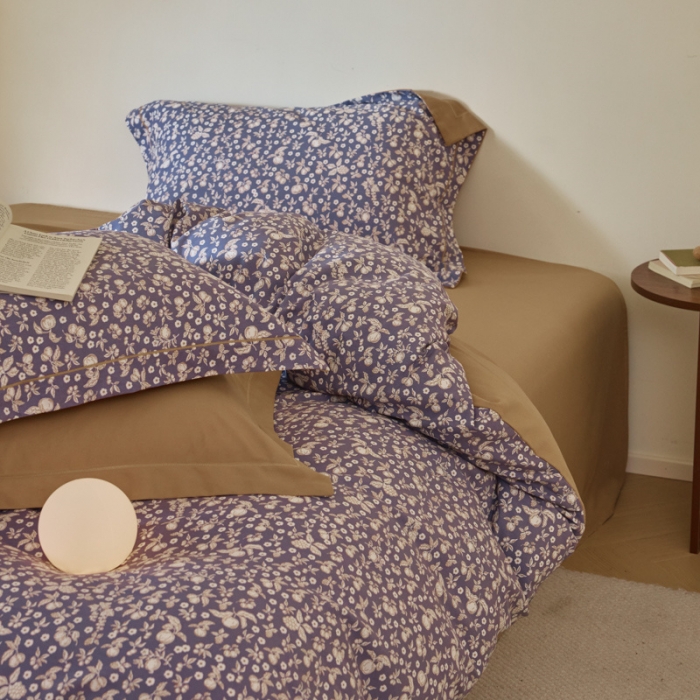 91家纺网 家纺一手货源 找家纺 柠馨 2023新款全棉3221磨毛印花四件套 漫野