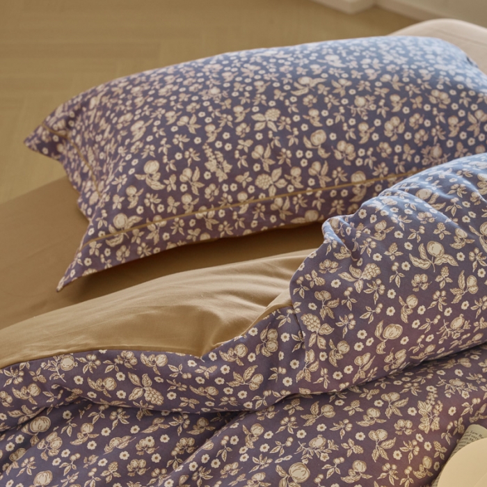 91家纺网 家纺一手货源 找家纺 柠馨 2023新款全棉3221磨毛印花四件套 漫野