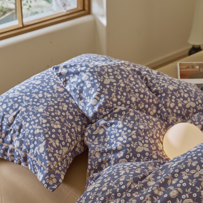 91家纺网 家纺一手货源 找家纺 柠馨 2023新款全棉3221磨毛印花四件套 漫野