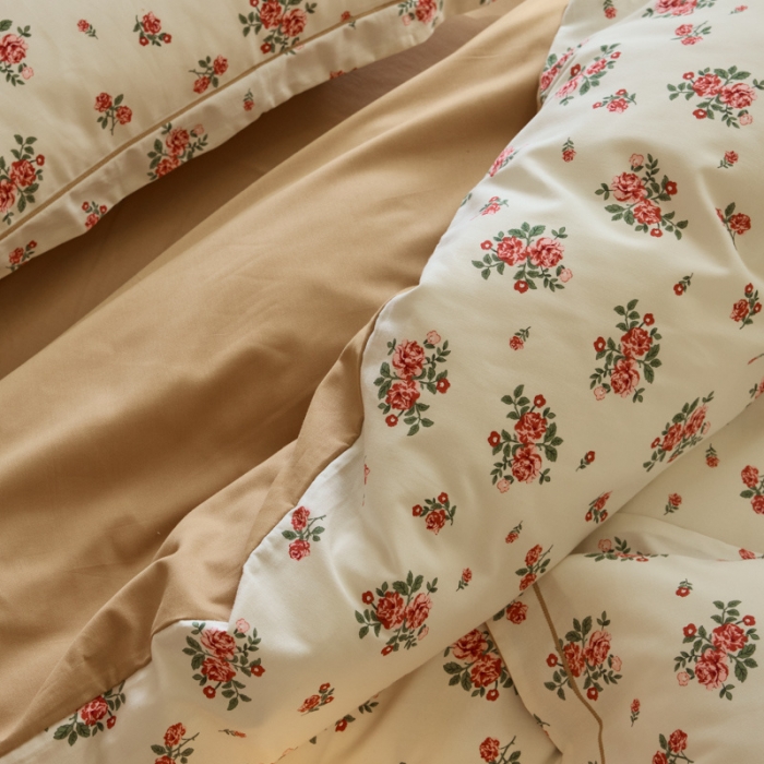 91家纺网 家纺一手货源 找家纺 柠馨 2023新款全棉3221磨毛印花四件套 花影