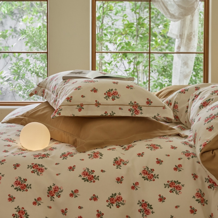 91家纺网 家纺一手货源 找家纺 柠馨 2023新款全棉3221磨毛印花四件套 花影