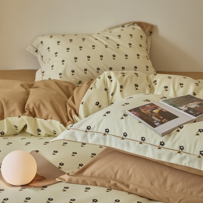 91家纺网 家纺一手货源 找家纺 柠馨 2023新款全棉3221磨毛印花四件套 锦觅