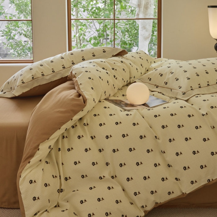 91家纺网 家纺一手货源 找家纺 柠馨 2023新款全棉3221磨毛印花四件套 锦觅