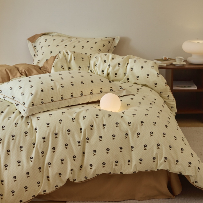 91家纺网 家纺一手货源 找家纺 柠馨 2023新款全棉3221磨毛印花四件套 锦觅