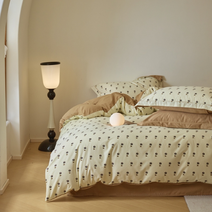 91家纺网 家纺一手货源 找家纺 柠馨 2023新款全棉3221磨毛印花四件套 锦觅