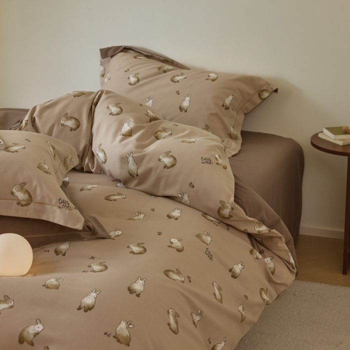 91家纺网 家纺一手货源 找家纺 柠馨 2023新款全棉3221磨毛印花四件套 蒙萌