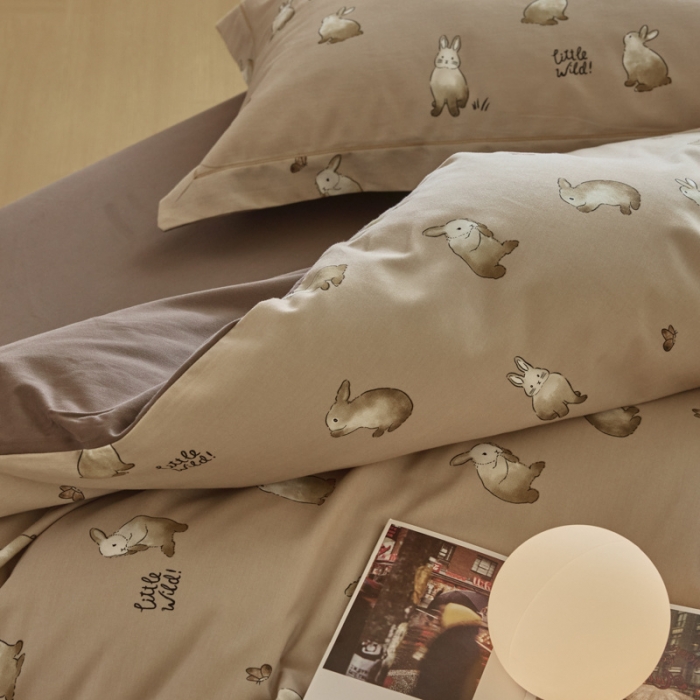 91家纺网 家纺一手货源 找家纺 柠馨 2023新款全棉3221磨毛印花四件套 蒙萌