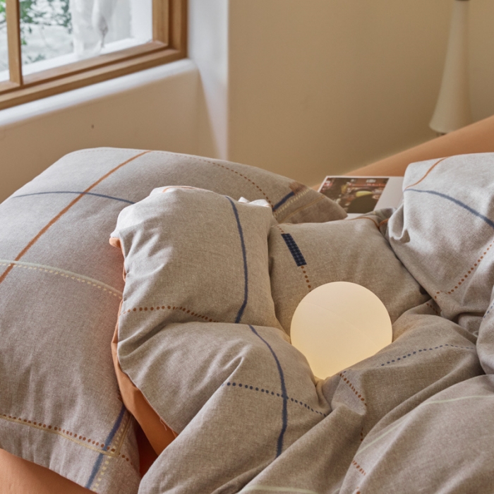 91家纺网 家纺一手货源 找家纺 柠馨 2023新款全棉3221磨毛印花四件套 拿铁