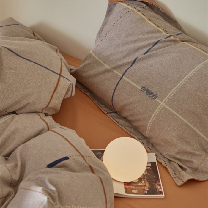 91家纺网 家纺一手货源 找家纺 柠馨 2023新款全棉3221磨毛印花四件套 拿铁