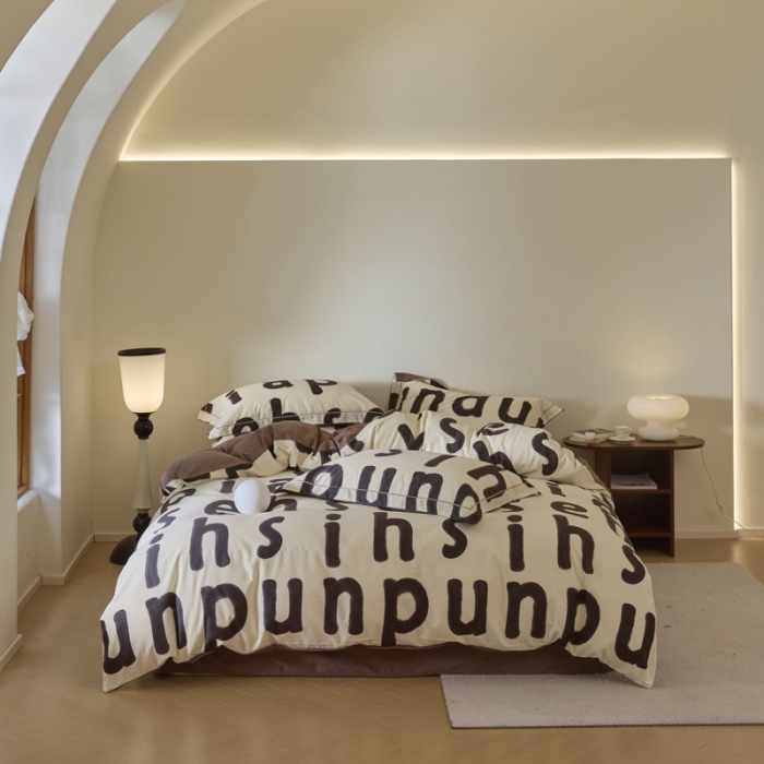 91家纺网 家纺一手货源 找家纺 柠馨 2023新款全棉3221磨毛印花四件套 挚爱