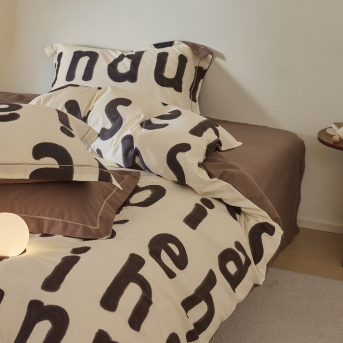 91家纺网 家纺一手货源 找家纺 柠馨 2023新款全棉3221磨毛印花四件套 挚爱