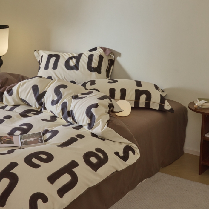 91家纺网 家纺一手货源 找家纺 柠馨 2023新款全棉3221磨毛印花四件套 挚爱