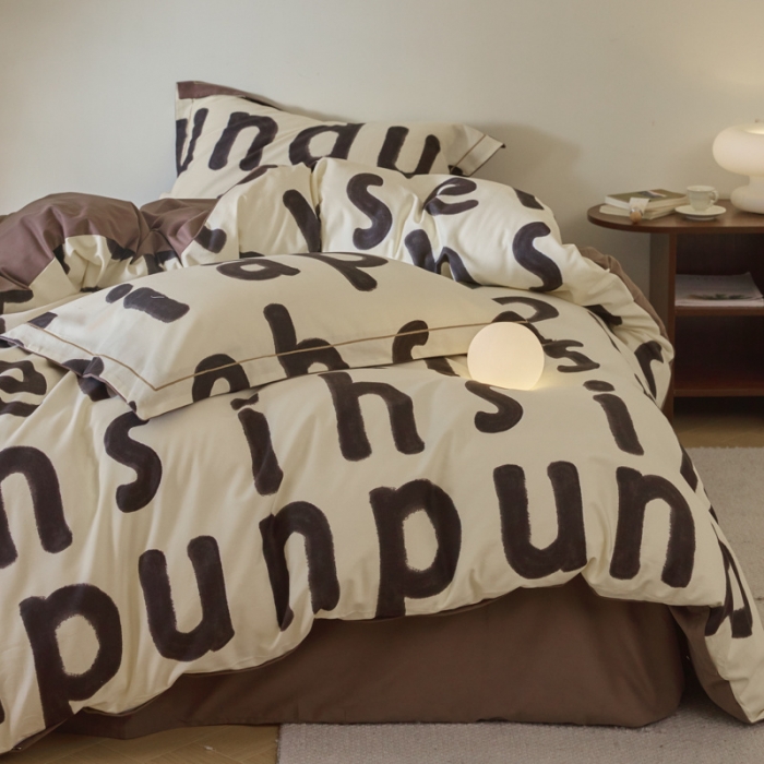 91家纺网 家纺一手货源 找家纺 柠馨 2023新款全棉3221磨毛印花四件套 挚爱