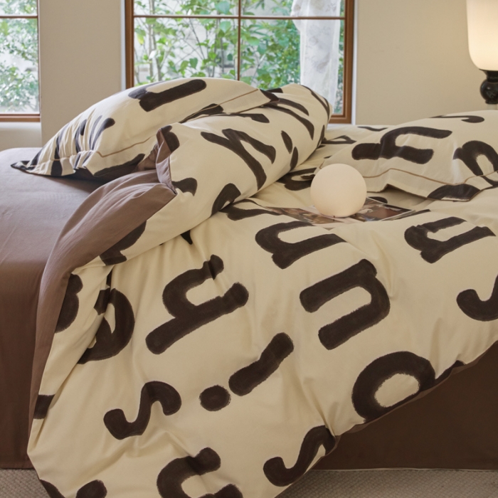 91家纺网 家纺一手货源 找家纺 柠馨 2023新款全棉3221磨毛印花四件套 挚爱