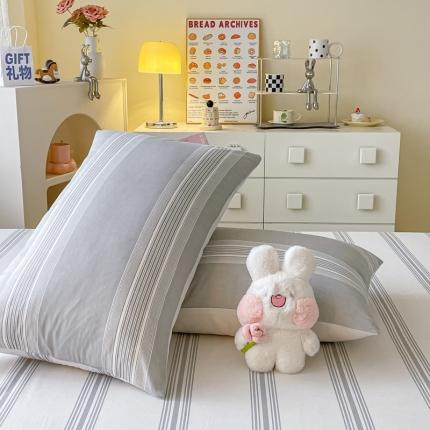 91家纺网 家纺一手货源 找家纺 柠馨 2023新款13376全棉单品枕套 叙白