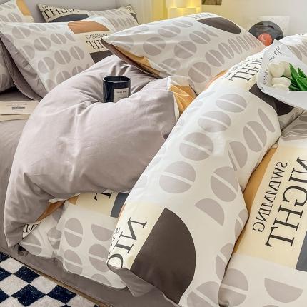 91家纺网 家纺一手货源 找家纺 （总）小懒猪 2024新款春夏全棉北欧简约风系列四件套-风格三