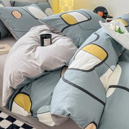 91家纺网 家纺一手货源 找家纺 （总）小懒猪 2024新款春夏全棉北欧简约风系列四件套-风格三