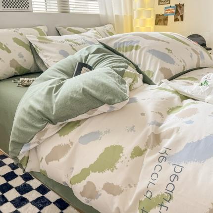 91家纺网 家纺一手货源 找家纺 （总）小懒猪 2024新款春夏全棉北欧简约风系列四件套-风格三