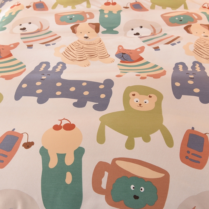 91家纺网 家纺一手货源 找家纺 巧玲珑2025新款AB版铂金生态四件套 欢乐时光