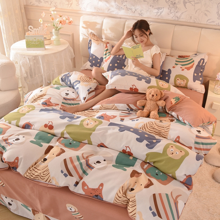 91家纺网 家纺一手货源 找家纺 巧玲珑2025新款AB版铂金生态四件套 欢乐时光