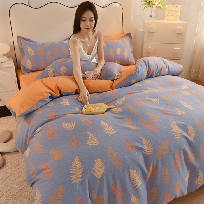 91家纺网 家纺一手货源 找家纺 巧玲珑2025新款AB版铂金生态四件套 落叶之思