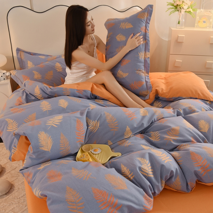 91家纺网 家纺一手货源 找家纺 巧玲珑2025新款AB版铂金生态四件套 落叶之思