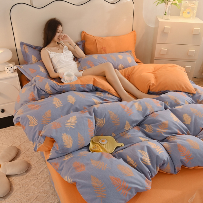 91家纺网 家纺一手货源 找家纺 巧玲珑2025新款AB版铂金生态四件套 落叶之思