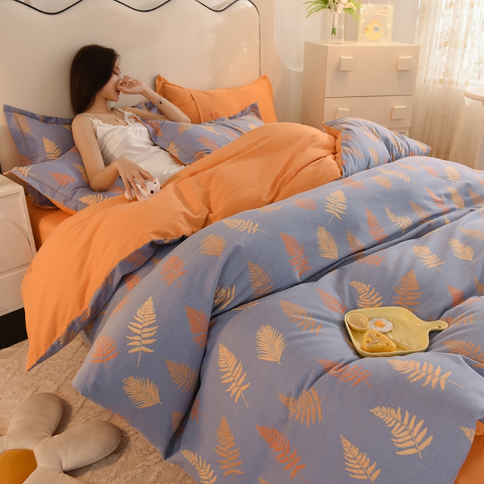 91家纺网 家纺一手货源 找家纺 巧玲珑2025新款AB版铂金生态四件套 落叶之思