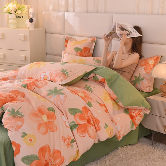 91家纺网 家纺一手货源 找家纺 巧玲珑2025新款AB版铂金生态四件套 生若夏花