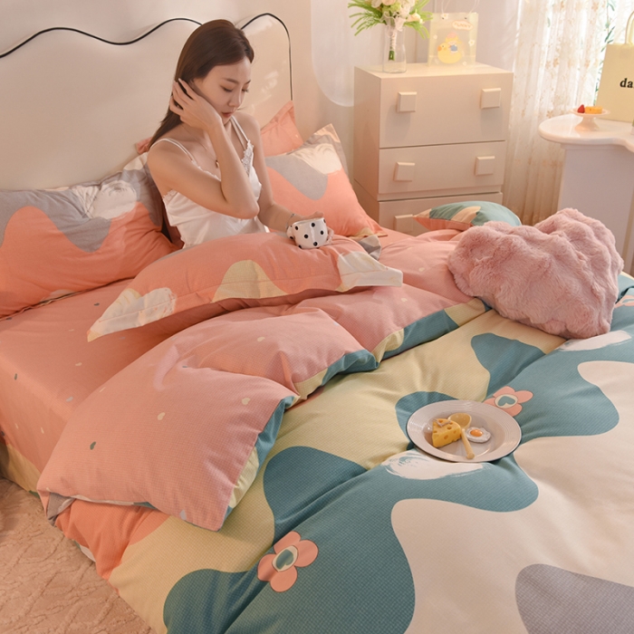 91家纺网 家纺一手货源 找家纺 巧玲珑2025新款AB版铂金生态四件套 心心爱恋