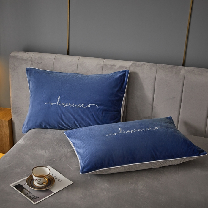 91家纺网 家纺一手货源 找家纺 瑞驰家纺 2023新款A类婴儿绒加厚保暖四件套 宾利兰+摩登灰