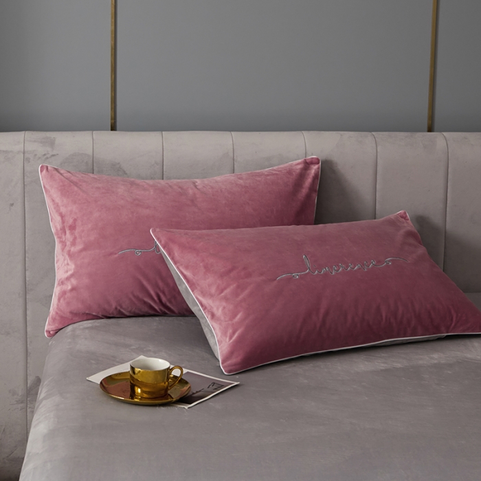 91家纺网 家纺一手货源 找家纺 瑞驰家纺 2023新款A类婴儿绒加厚保暖四件套 豆沙红+摩登灰