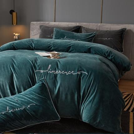 瑞驰家纺 2023新款A类婴儿绒加厚保暖四件套 松石绿