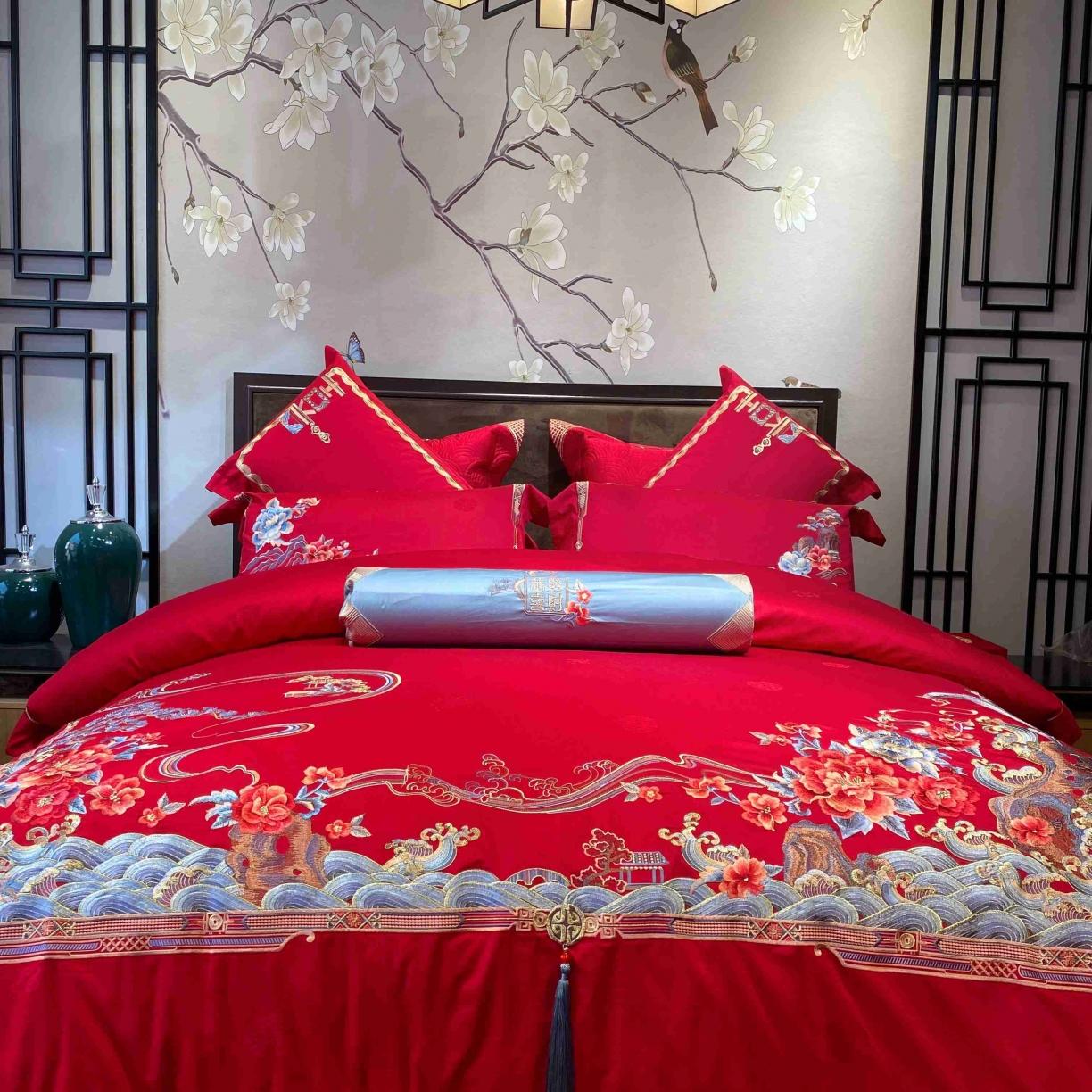 91家纺网 家纺一手货源 找家纺 （总）爱情故事 2024新款婚庆秋冬100支系列