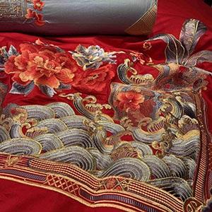 91家纺网 家纺一手货源 找家纺 （总）爱情故事 2024新款婚庆秋冬100支系列