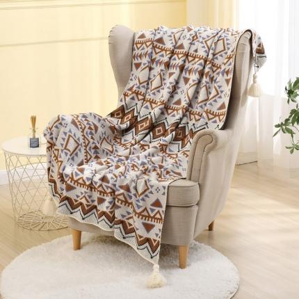 (总) 坦客毯业 2023新款几何鹿毛绒针织毯毛毯