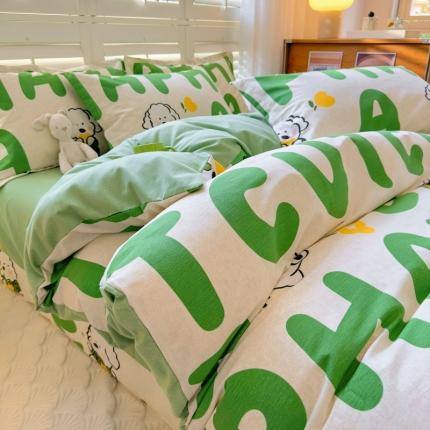 91家纺网 家纺一手货源 找家纺 （总）百寐 2023新款全棉磨毛印花四件套清新可爱碎花加厚四件套