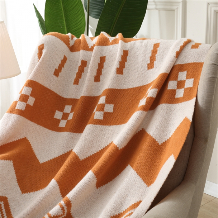 91家纺网 家纺一手货源 找家纺 肖恩 2025新款九宫格鹿毛绒针织毯毛毯 九宫格焦糖