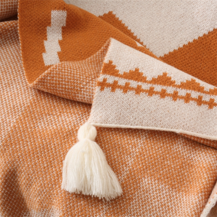 91家纺网 家纺一手货源 找家纺 肖恩 2025新款九宫格鹿毛绒针织毯毛毯 九宫格焦糖