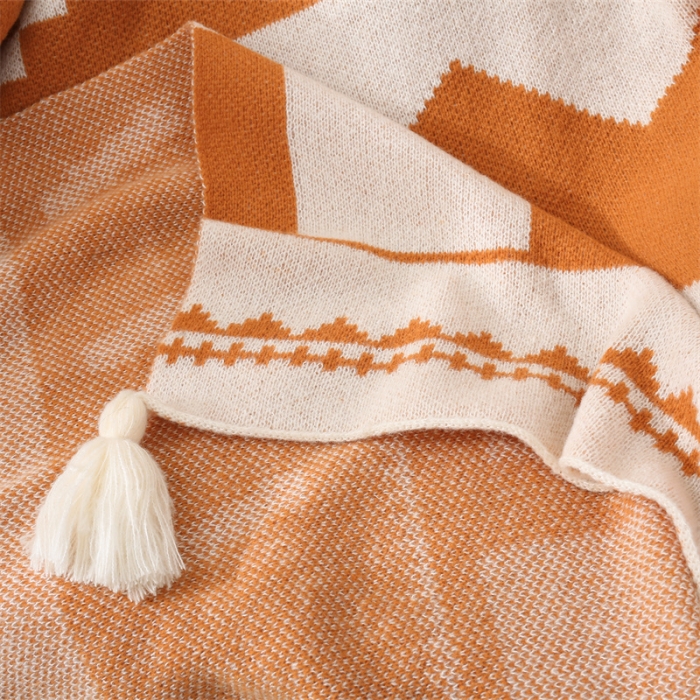 91家纺网 家纺一手货源 找家纺 肖恩 2025新款九宫格鹿毛绒针织毯毛毯 九宫格焦糖