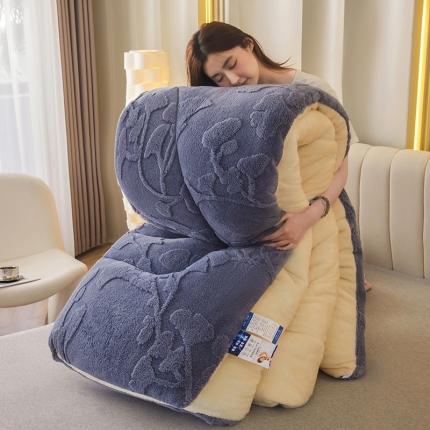 91家纺网 家纺一手货源 找家纺 （总）悦然 2024新款舒棉绒大提花牛奶绒冬被子被芯保暖加厚