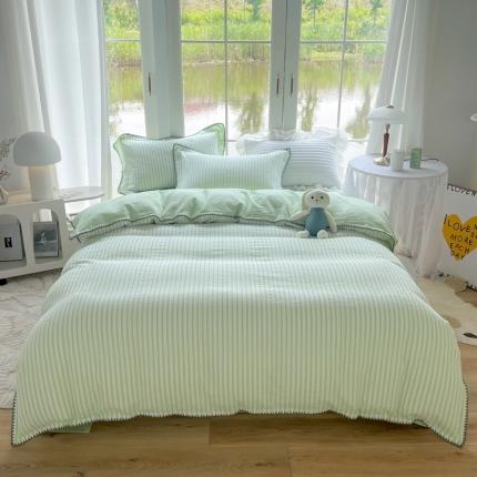 91家纺网 家纺一手货源 找家纺 (总) 栩裕纺织 2025新款全棉水洗棉提花四件套经典斜纹款