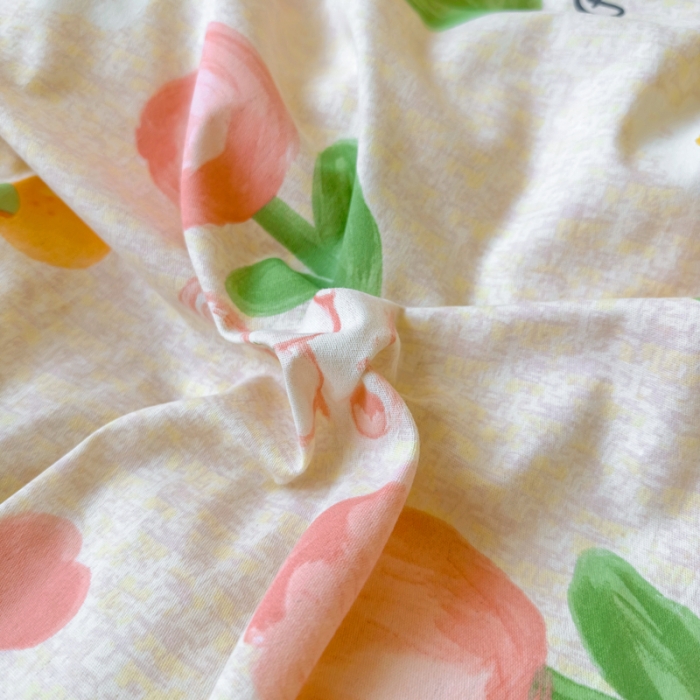 91家纺网 家纺一手货源 找家纺 百寐 2023新款全棉磨毛印花四件套清新可爱碎花加厚四件套 叹花郁